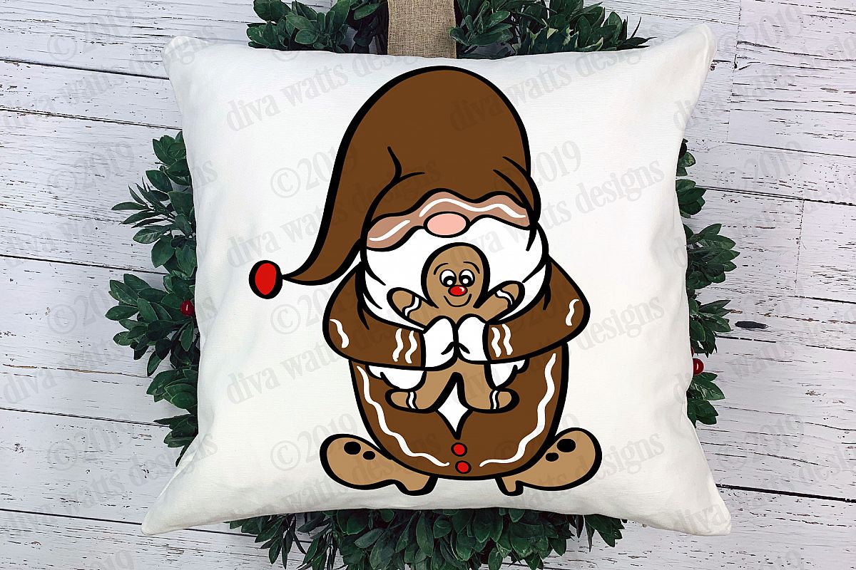 Gingerbread Man Christmas Gnome Cutting File example image 1