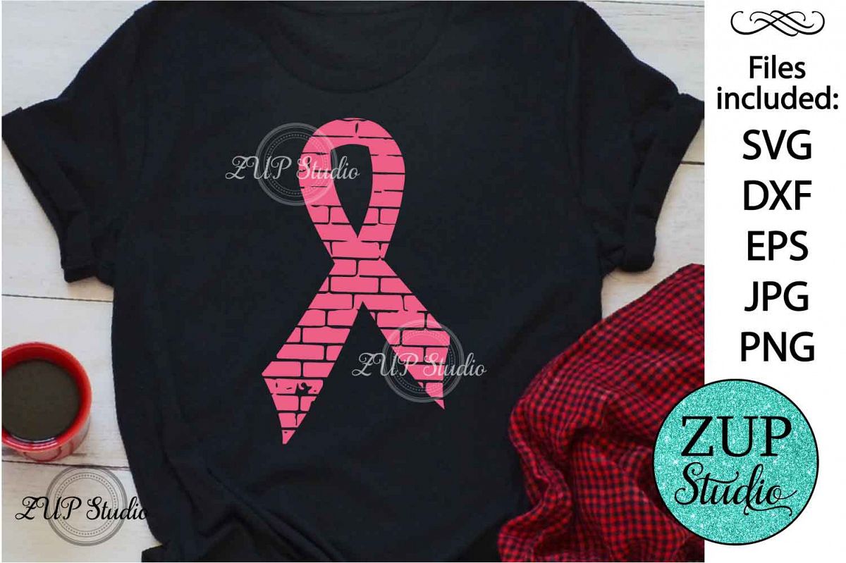 Breast Cancer Ribbon Digital Cutting files file 155 example image 1