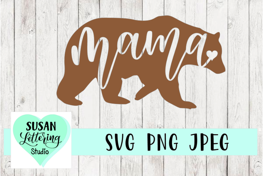 Mama Bear Hand lettered Script SVG example image 1