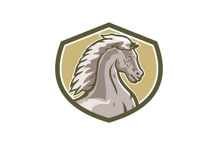 Colt Horse Head Side Shield Retro example image 1