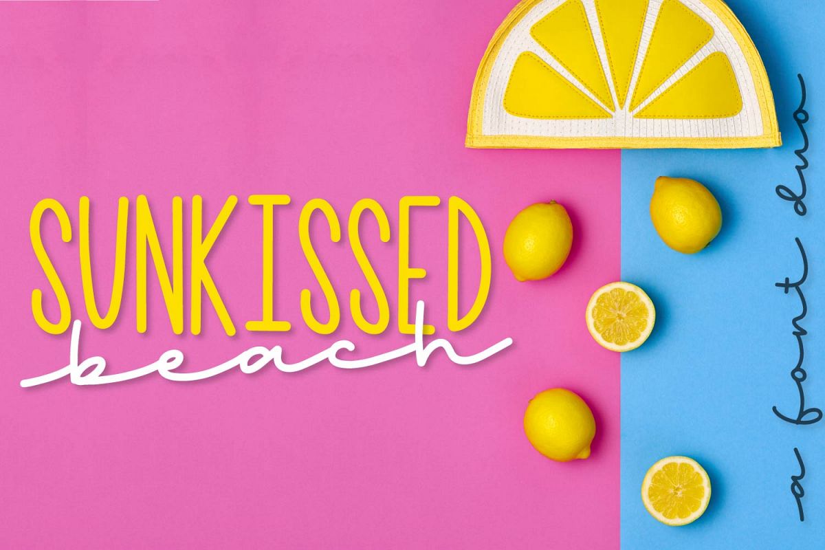 Sunkissed Beach - a Hand Lettered Font Pair - Script & Print example image 1