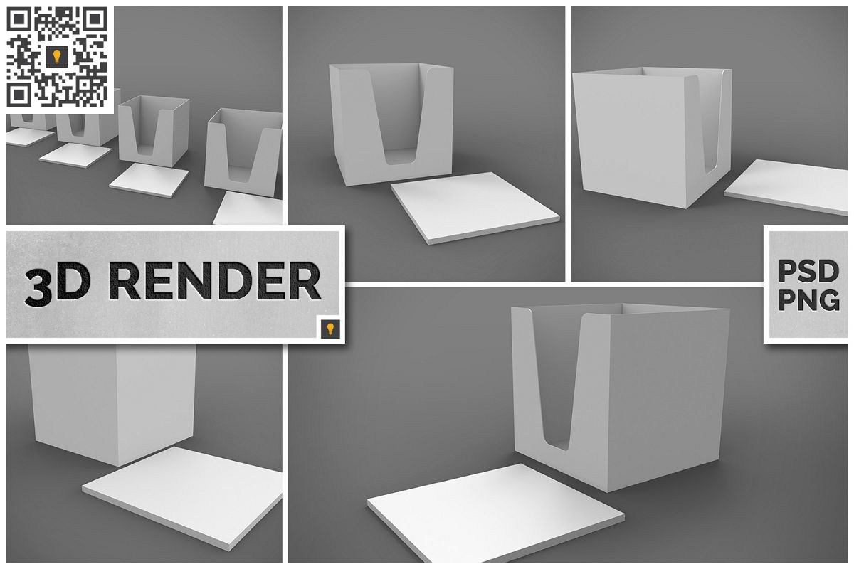Notepad Holder & Notes 3D Render example image 1