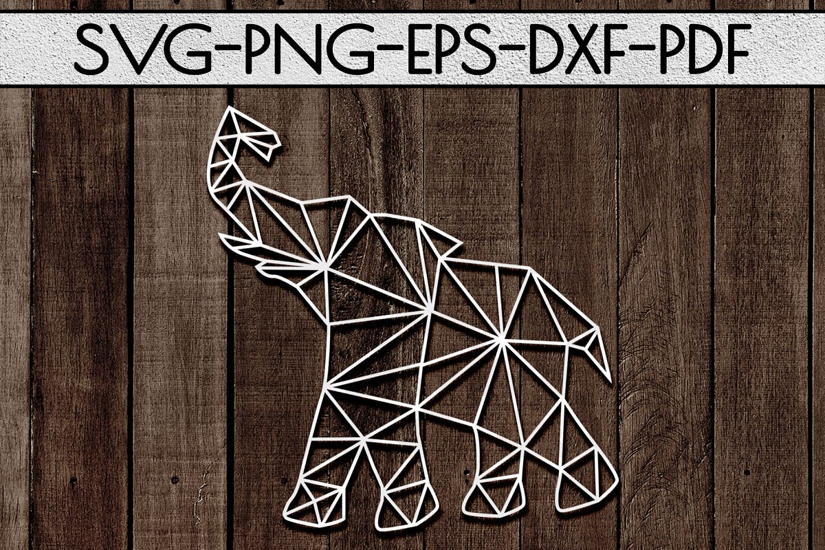 Download Geometric Elephant SVG Cutting File, Nursery Papercut, PDF