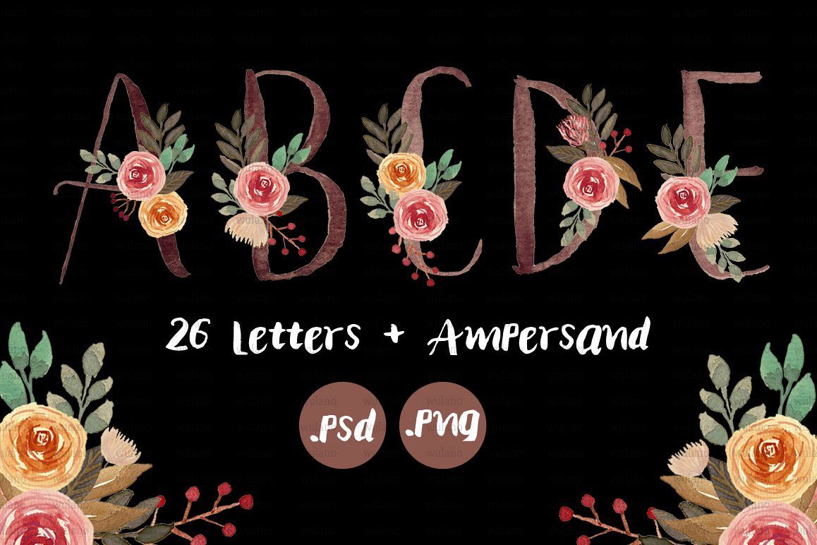 Floral Monogram Letters example image 1