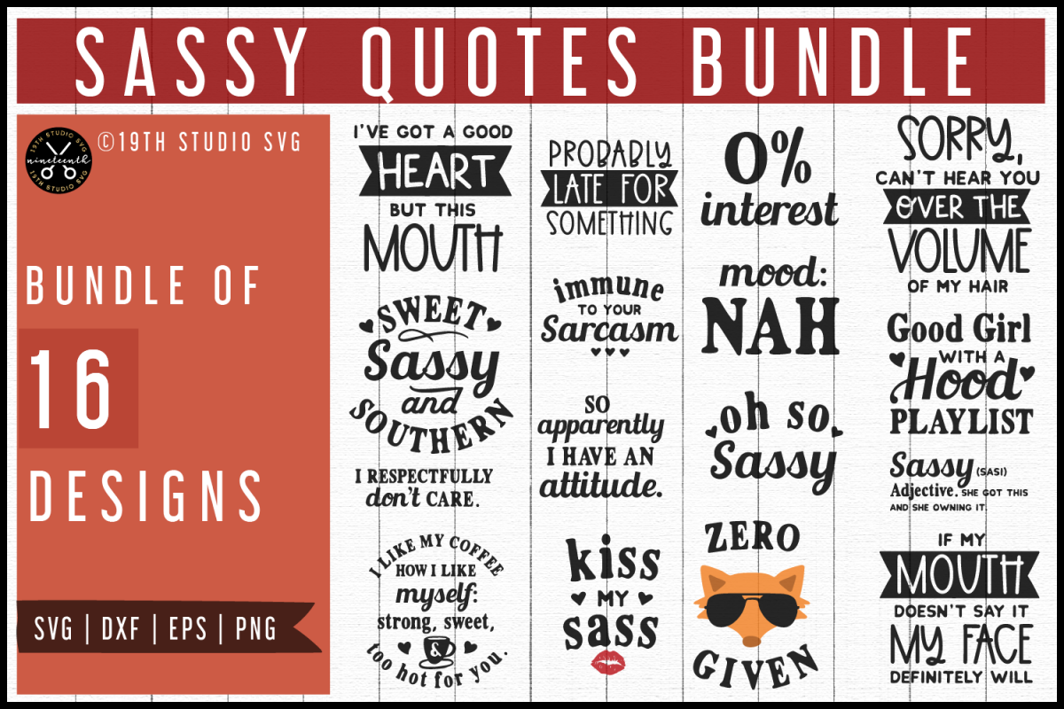 Download Sassy Quotes Svg Bundle Mb61 382044 Svgs Design Bundles