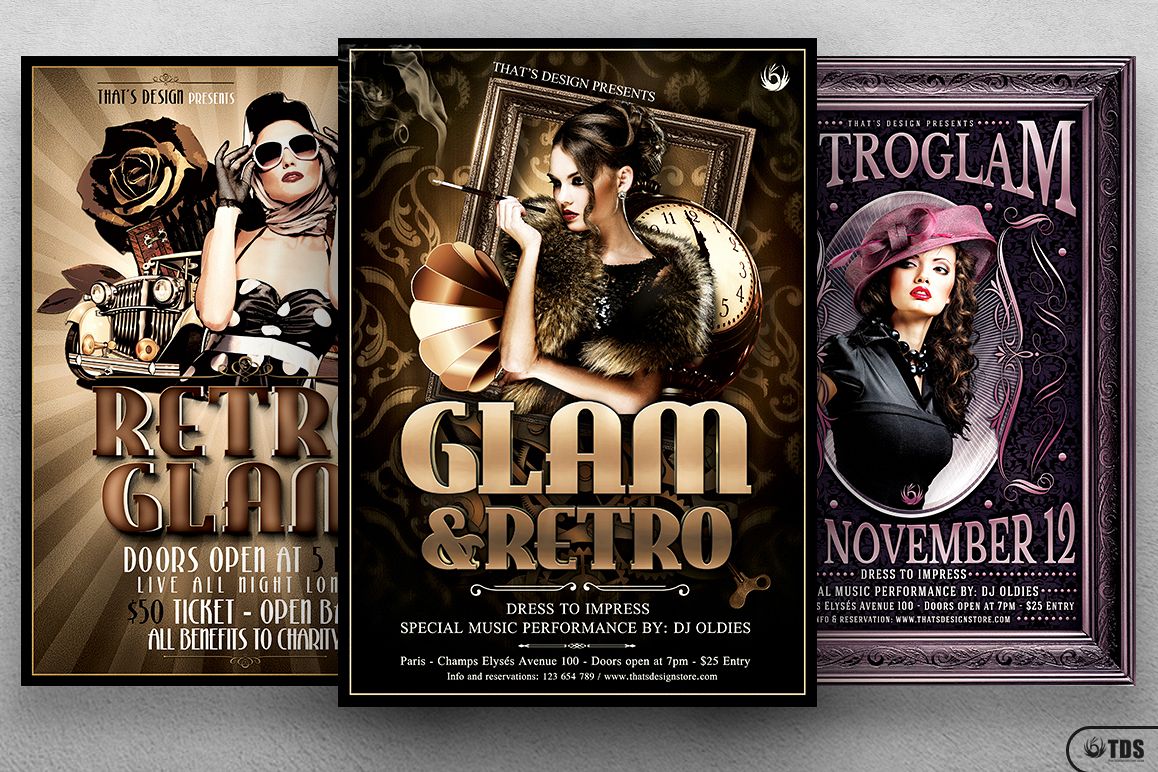 Retro Glam Flyer Bundle example image 1