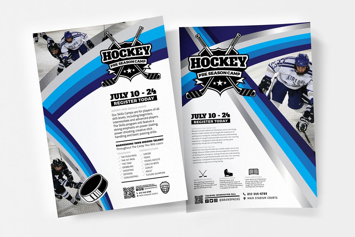 A4 Hockey Club Poster Templates example image 1