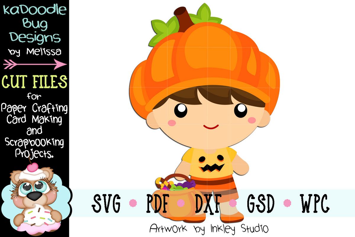 Pumpkin Boy Cutie Cut File - SVG PDF DXF GSD WPC example image 1
