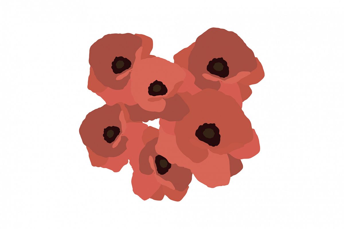 Greeting card with decorative red poppies. Poster. Vector illustration. example image 1