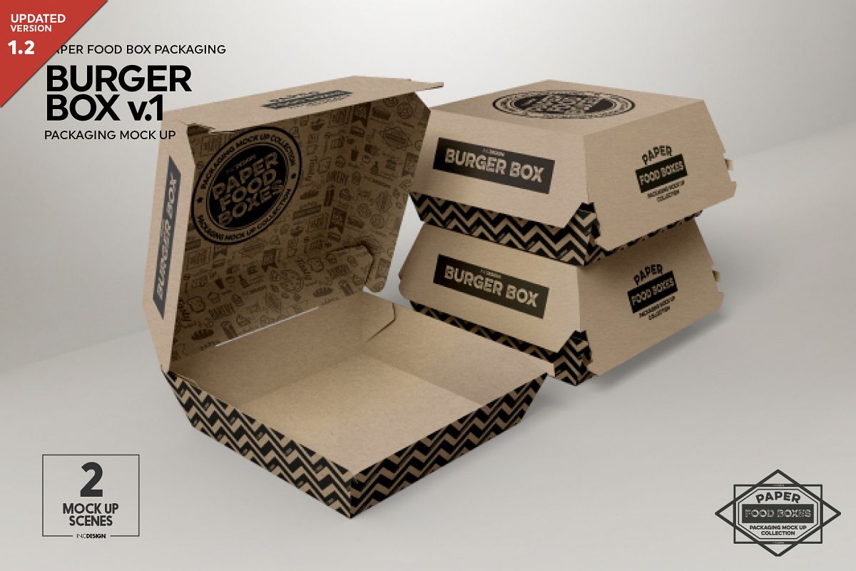 Download Burger Box Packaging Mock Up v1