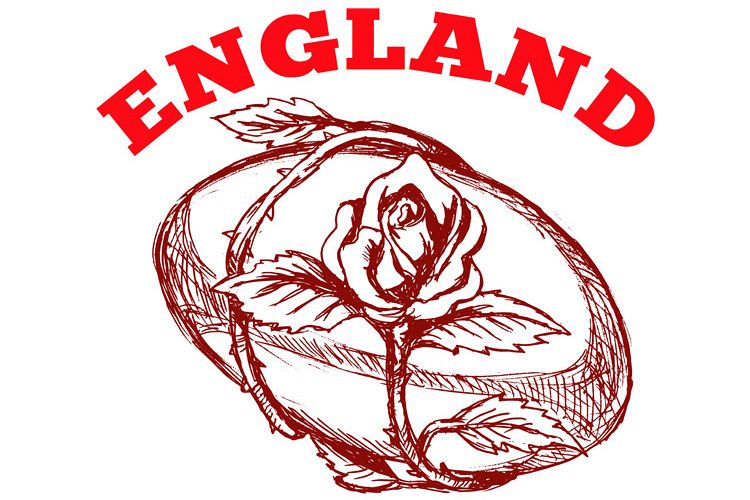 England rugby ball with English rose flower example image 1