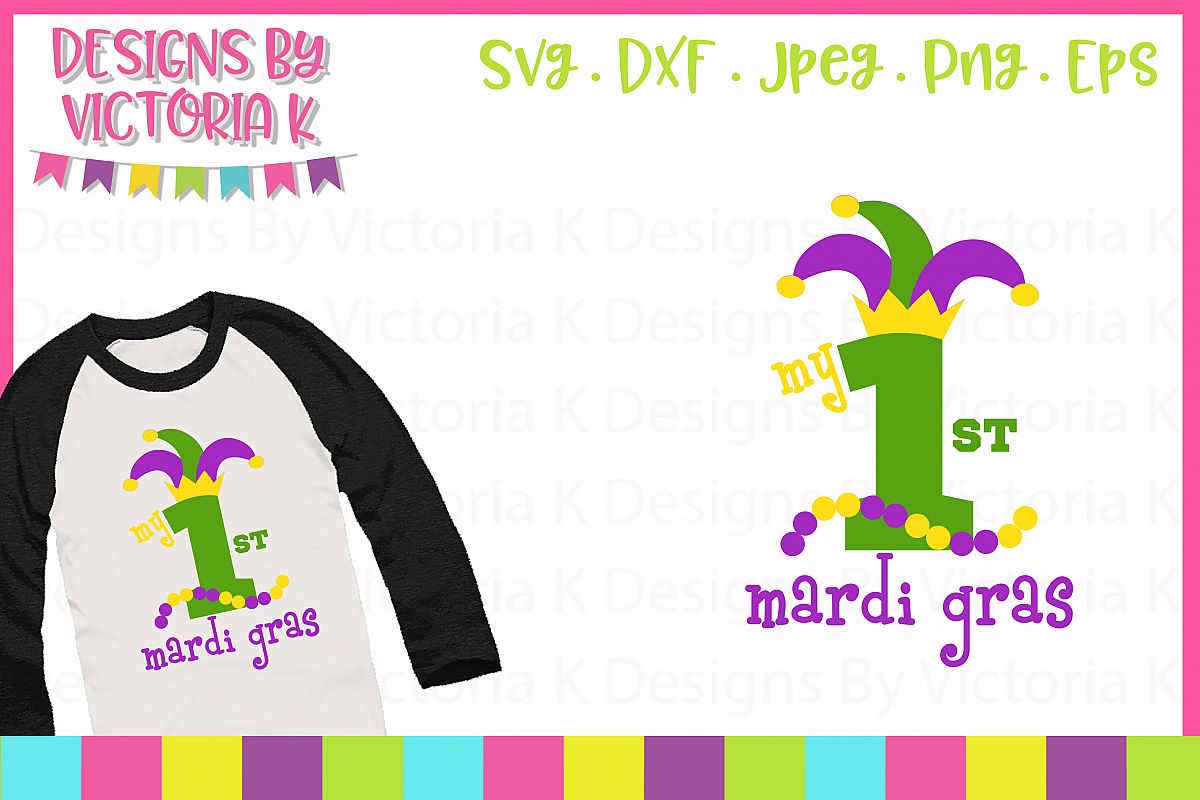 My 1st Mardi Gras, SVG, DXF, PNG example image 1