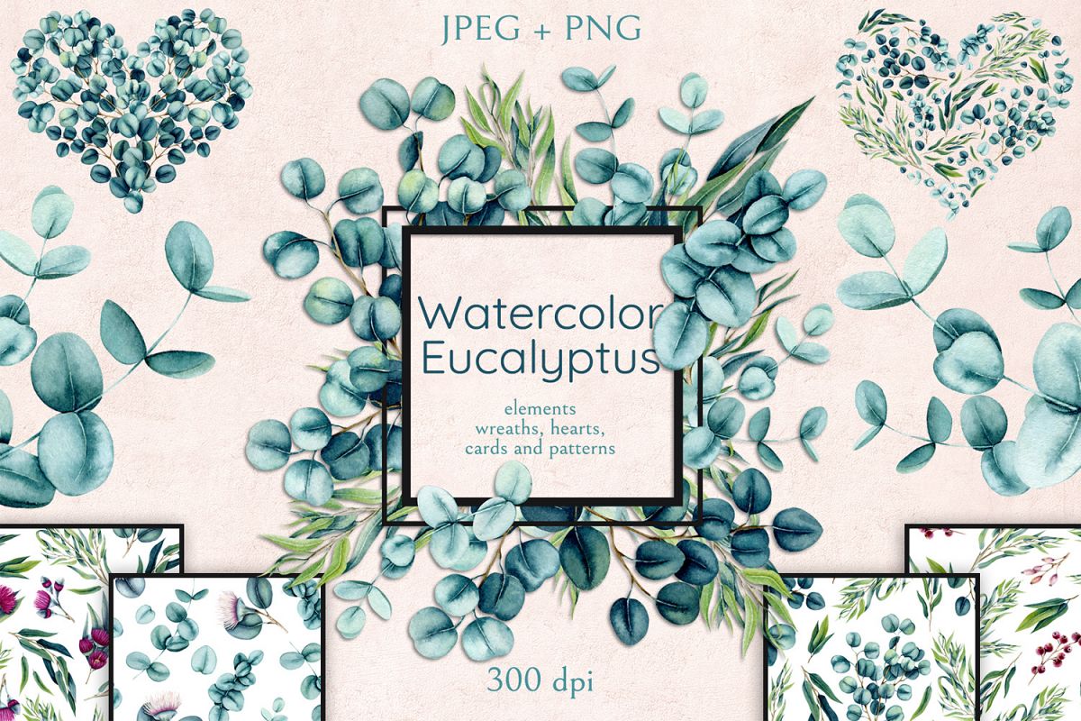 Watercolor Eucalyptus example image 1