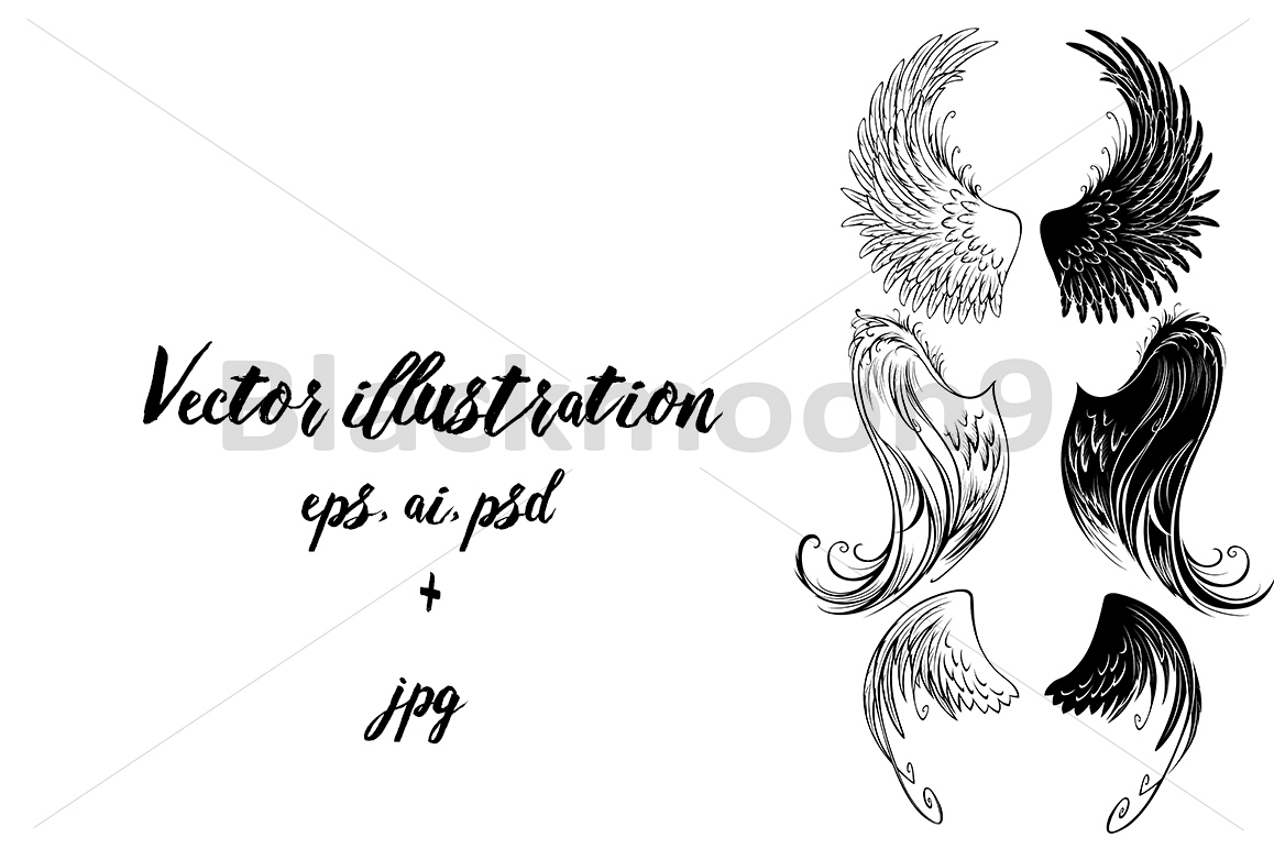 Stylized Angel Wings example image 1
