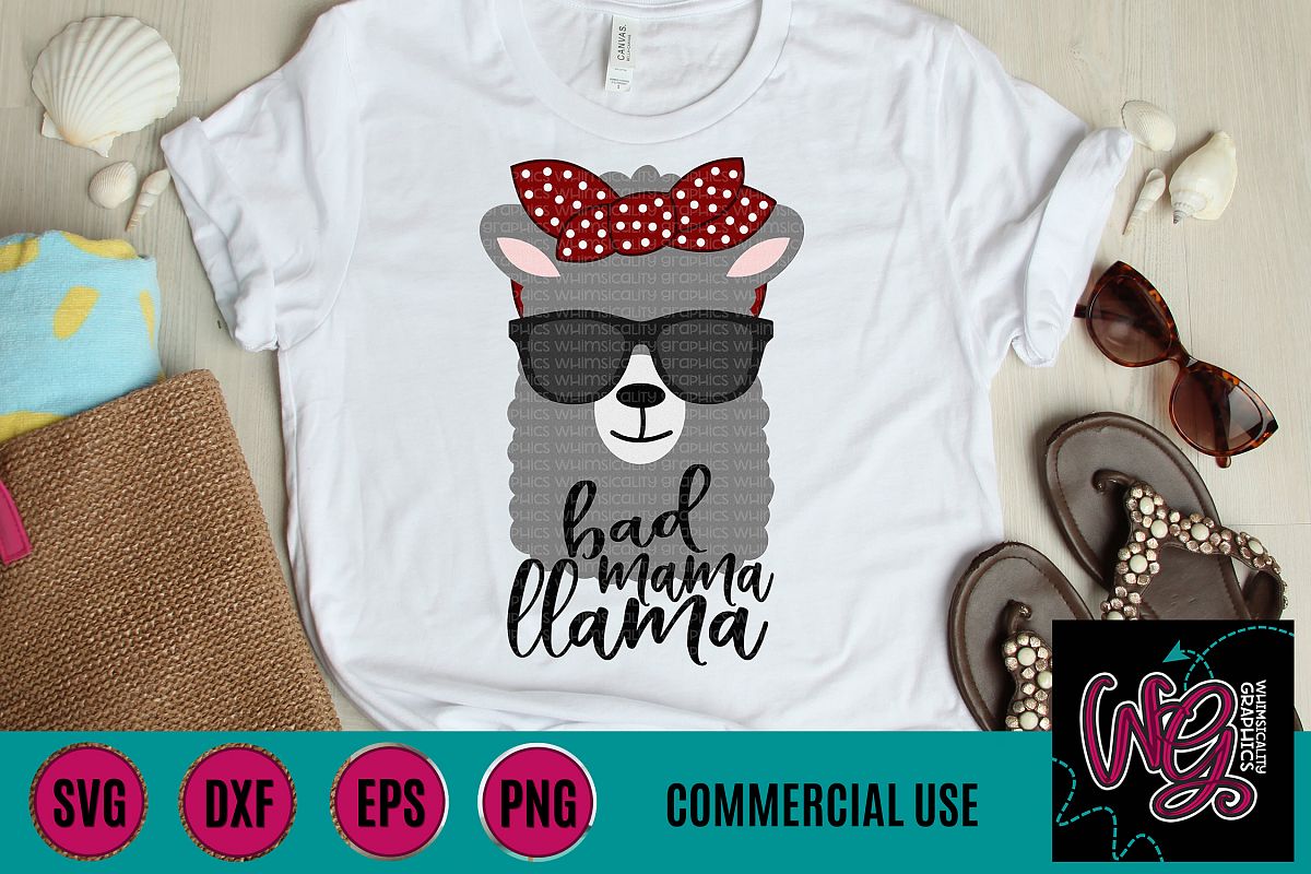 Bad Mama Llama SVG DXF PNG EPS Commercial example image 1
