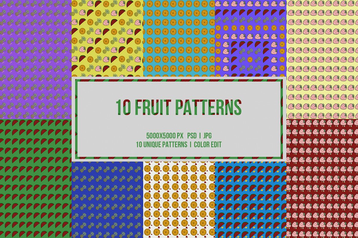 10 Fruit Patterns example image 1