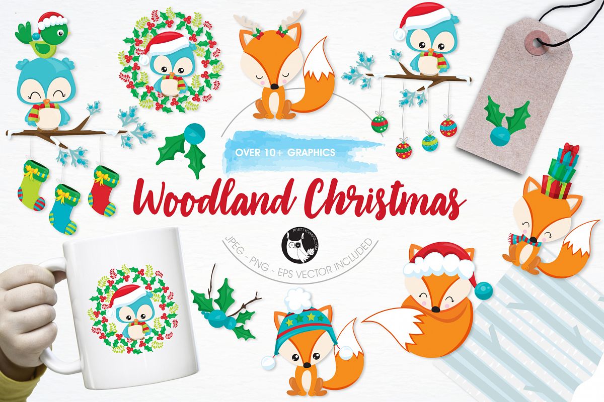 Woodland Christmas graphics and illustrations example image 1