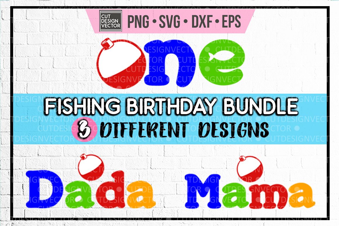 Fishing Birthday Family BUNDLE example image 1