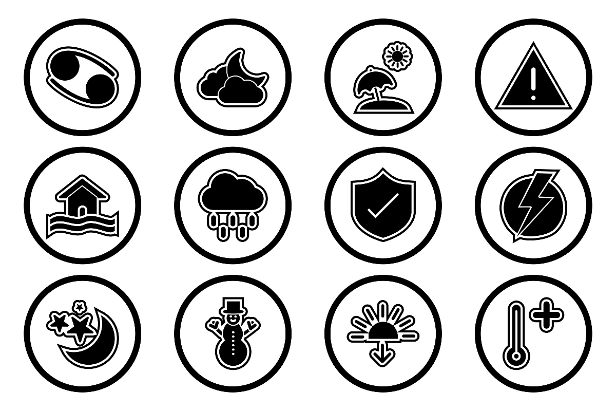 Set Of Weather And Season Icons example image 1