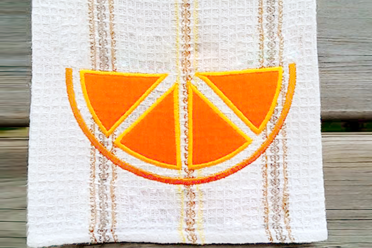 Citrus Slice Applique Embroidery Design example image 1