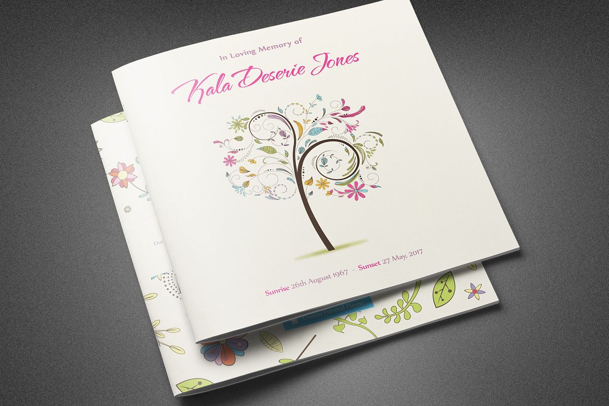 Floral Dreams Funeral Program example image 1
