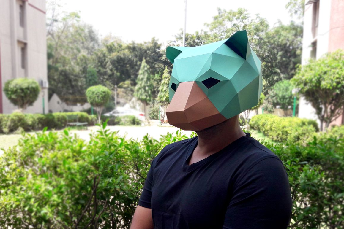 DIY Bear Mask - 3d papercraft example image 1