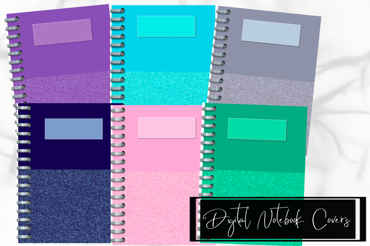 Six Glitter Decorated Digital Notebook/Planner Covers example image 1