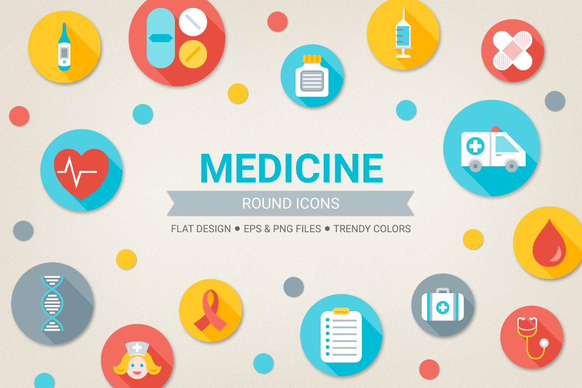 Round Medical Icons example image 1