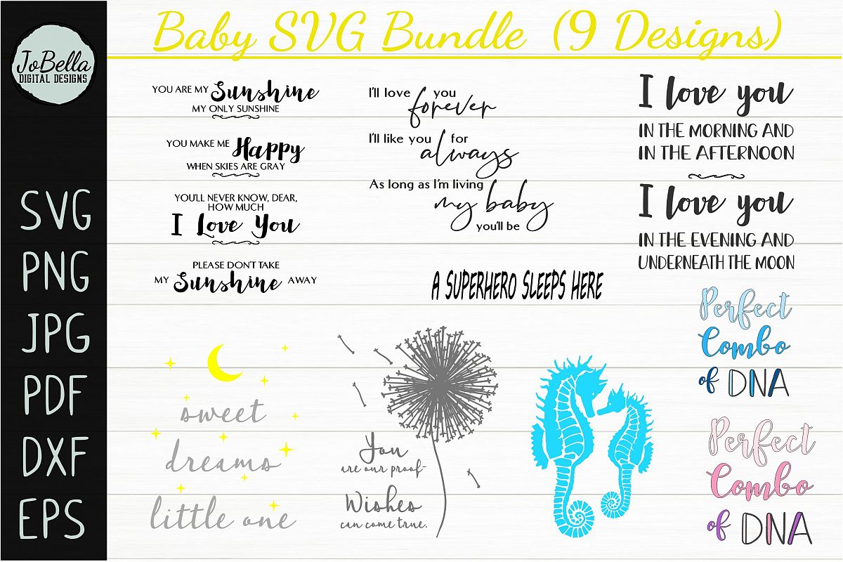 Baby SVG Bundle, Sublimation PNGs and Printables example image 1