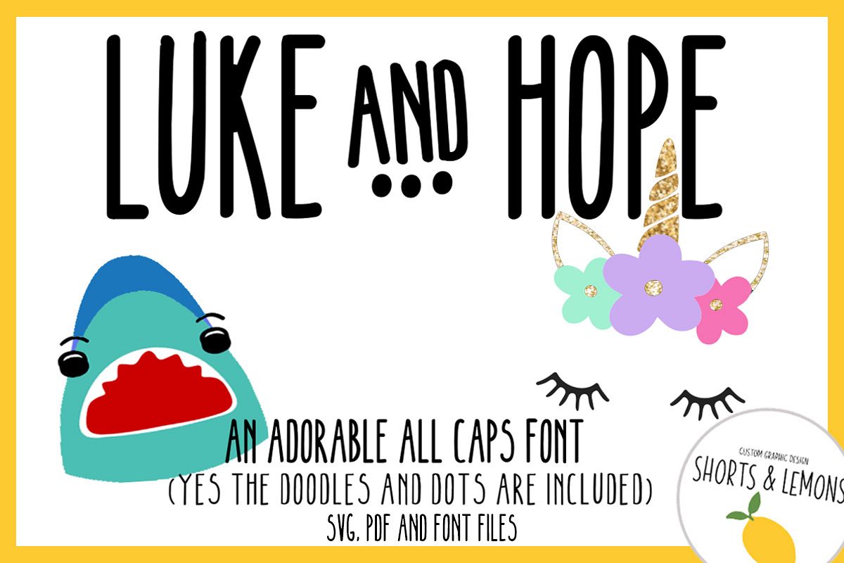 Luke and Hope Font plus DOODLES example image 1