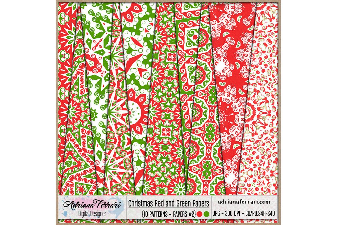 Christmas Red and Green Papers 2 example image 1