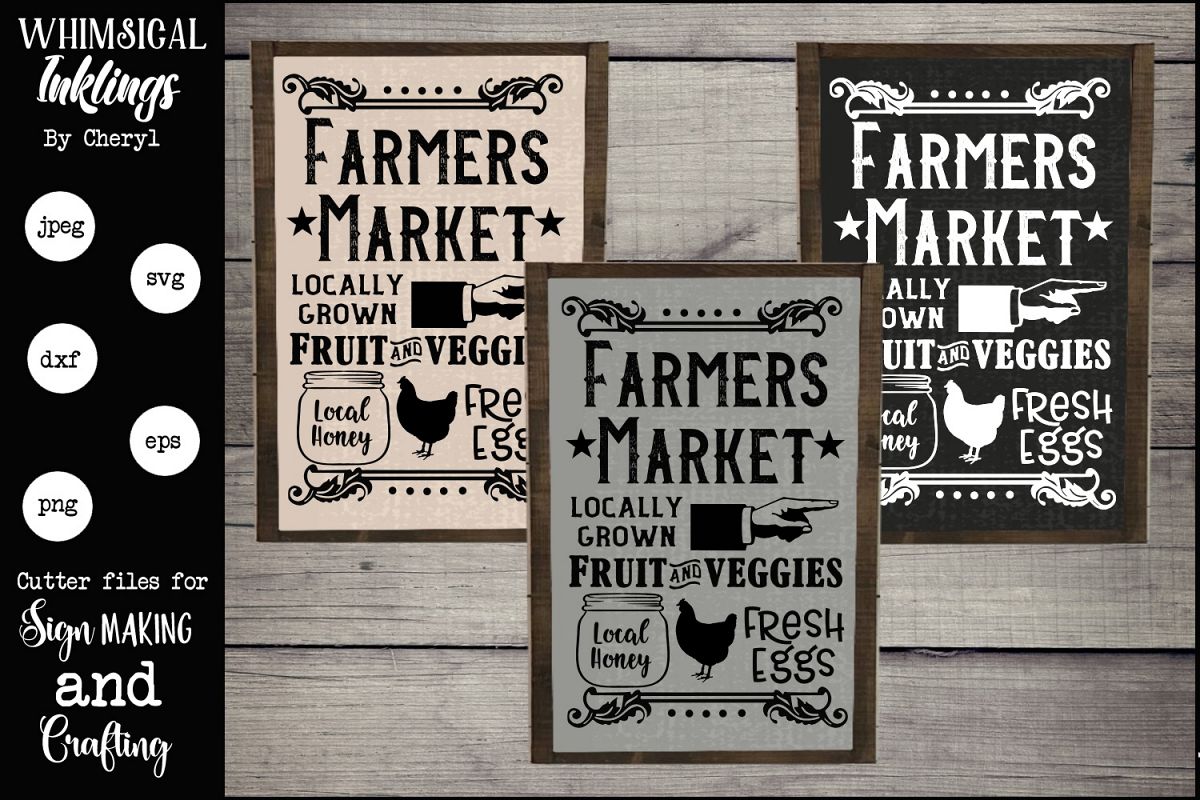 Download Rustic Farmers Market Sign SVG