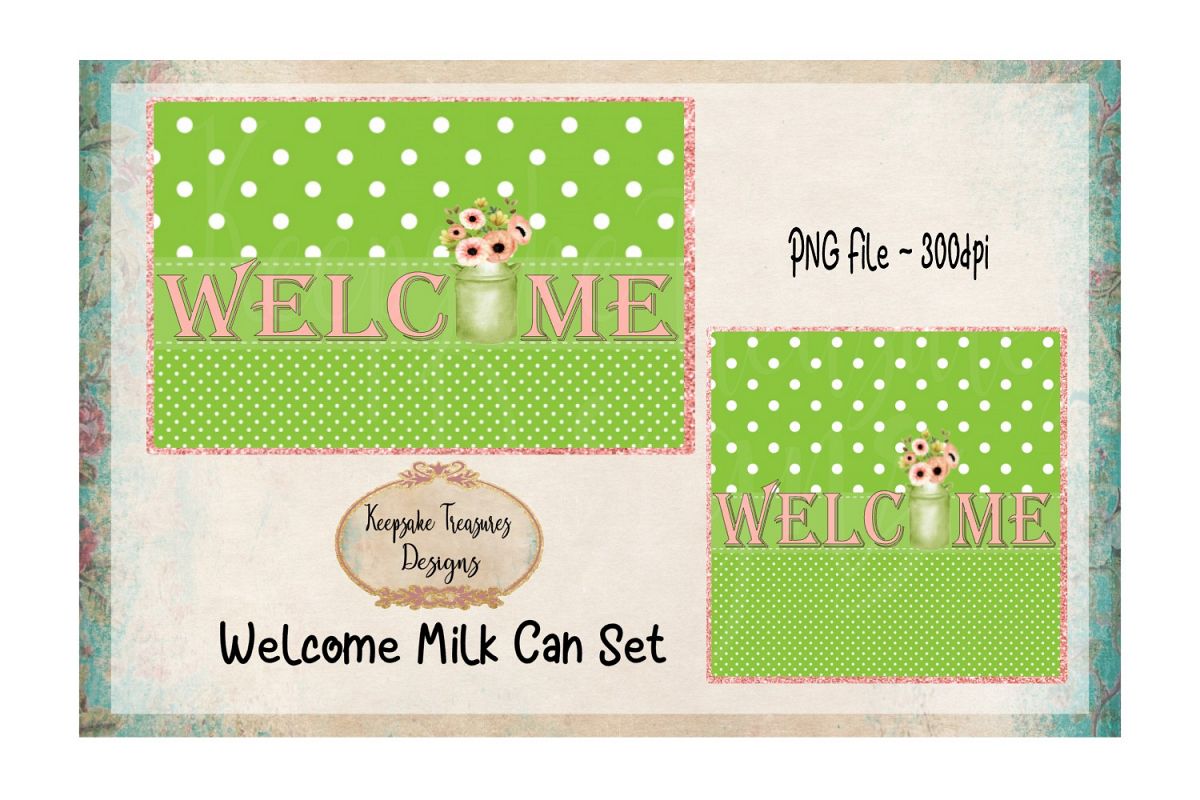 Welcome Milk Can Set Sublimation PNG example image 1