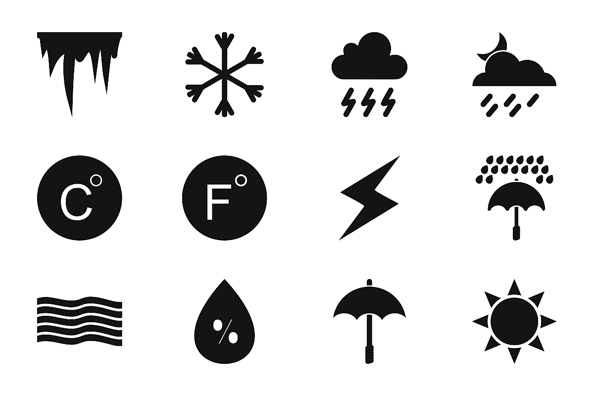 Set Of Weather And Season Icons example image 1