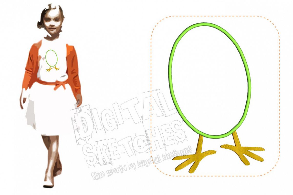 Easter Egg Applique Machine Embroidery Design 4 Sizes example image 1