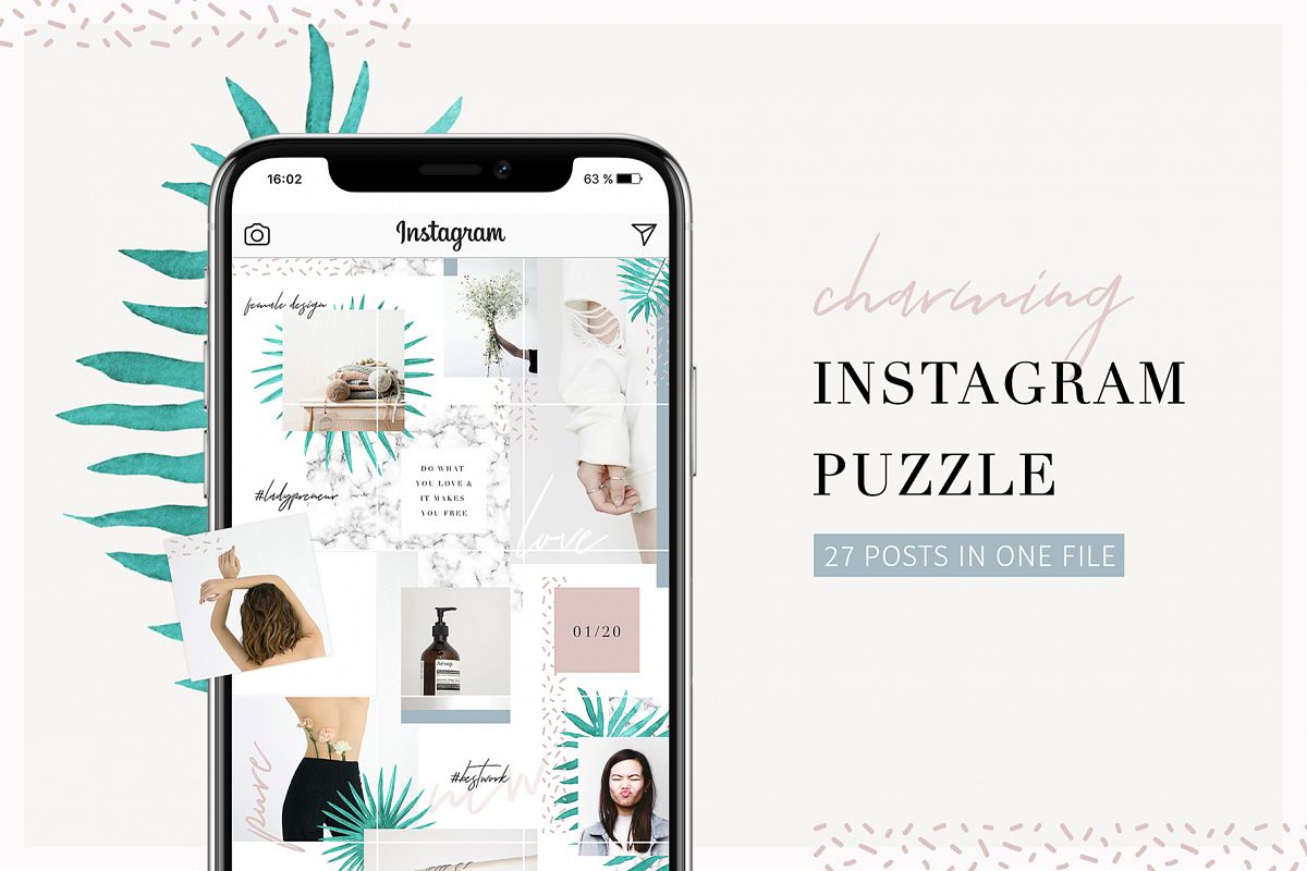 Charming Instagram Puzzle Template example image 1
