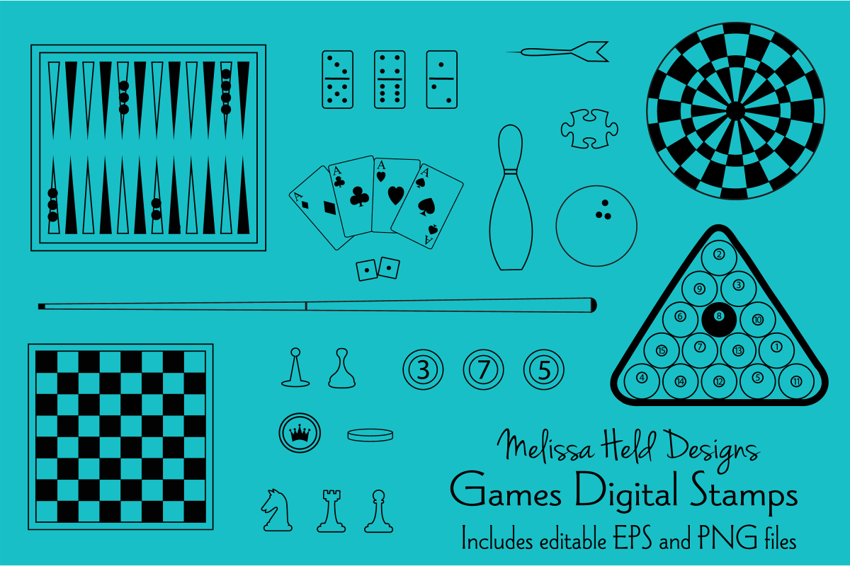 Games Digital Stamps Clipart example image 1