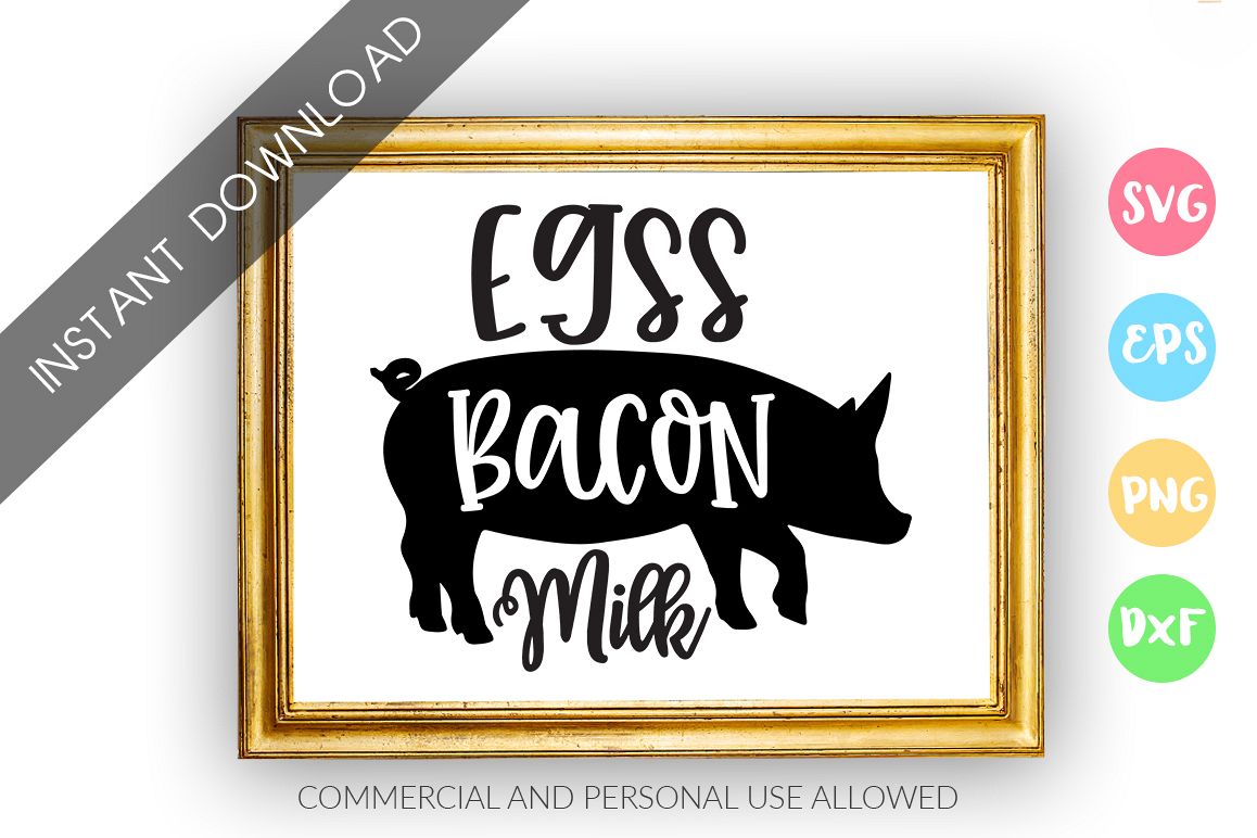 Egss bacon milk SVG Design example image 1
