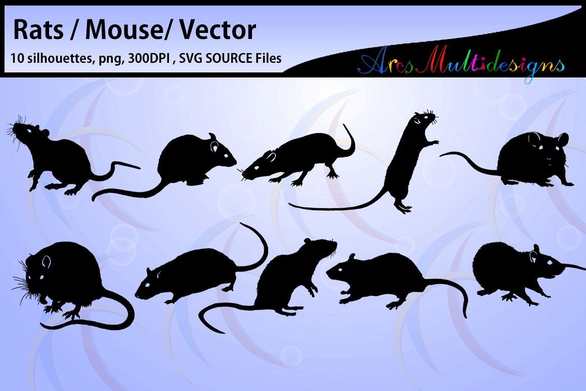 Rat silhouette / vector rat / SVG SOURCE file / Png/ mouse / mouse silhouette / printable rats silhouette / High Quality example image 1