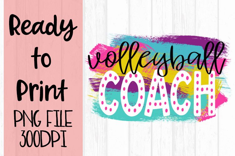 Volleyball Coach Bright Preppy Design Ready to Print example image 1