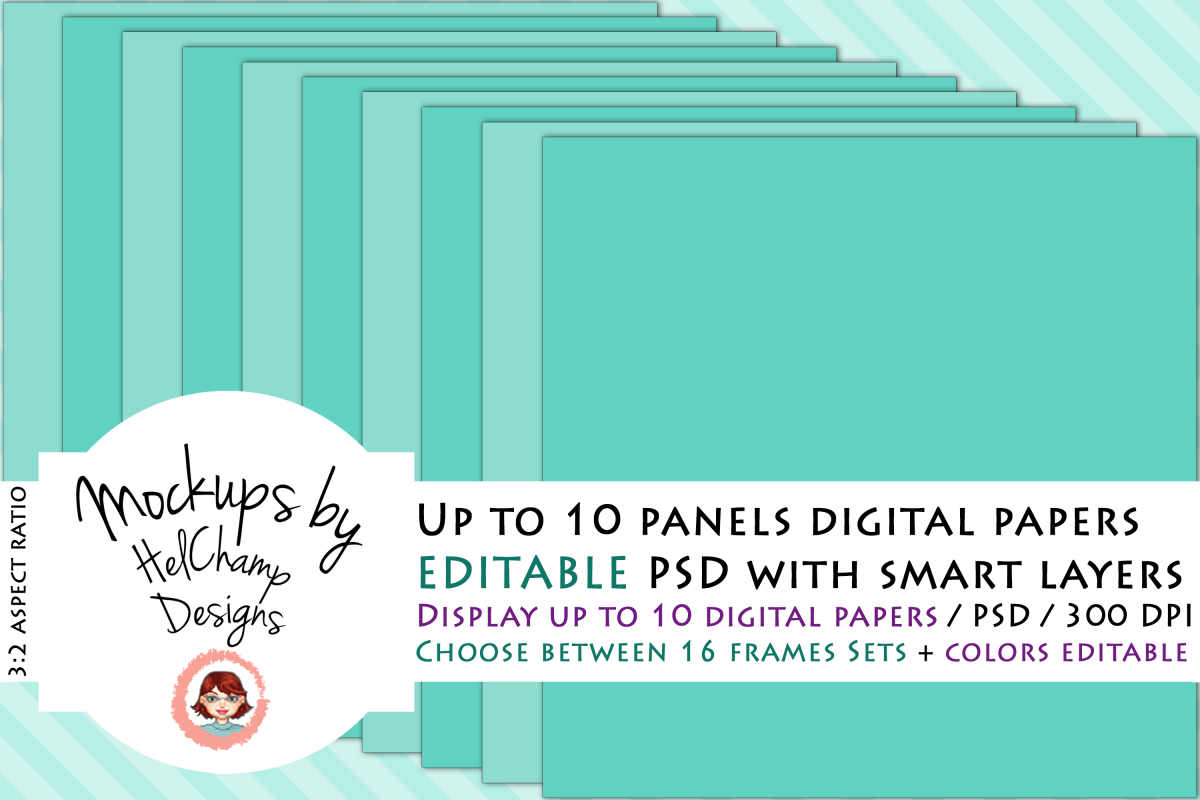 1 to 10 Panels Mockup for Digital Papers - M04 example image 1