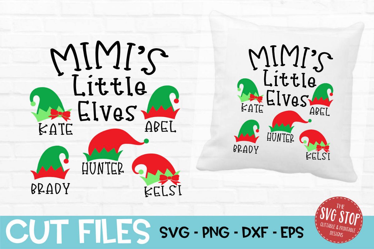 Mimi Little Elves Christmas SVG, PNG, DXF, EPS example image 1