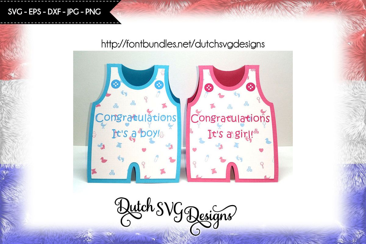 Birth card cutting file baby boy / baby girl example image 1