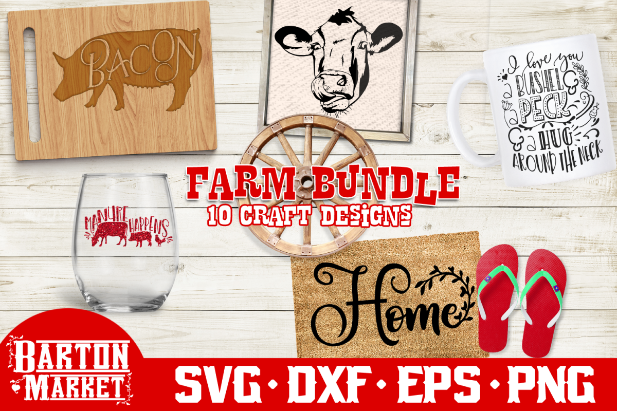 BUNDLE 10 Farm Craft Designs SVG DXF EPS PNG example image 1