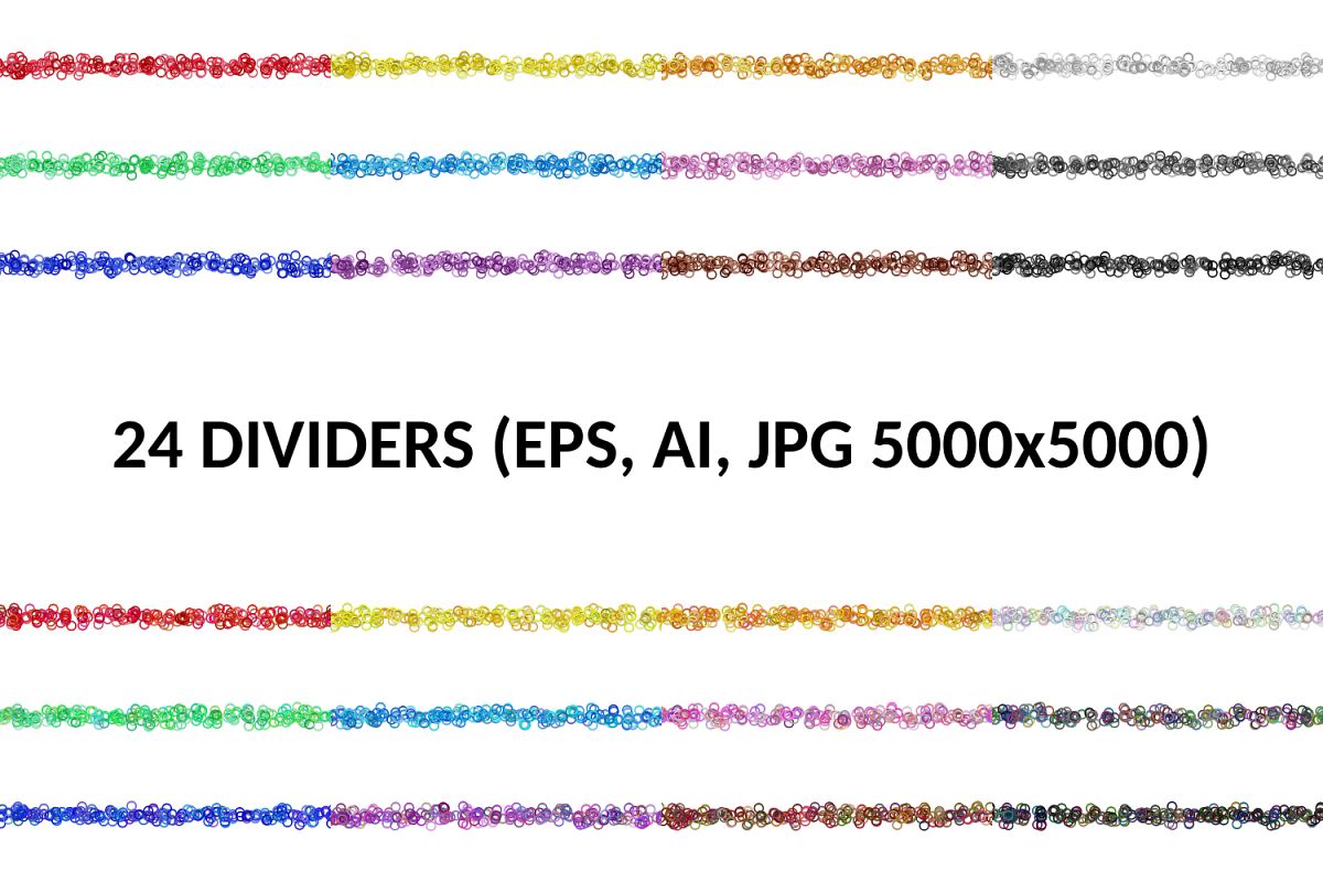 24 Seamless Page Dividers (AI, EPS, JPG 5000x5000) example image 1