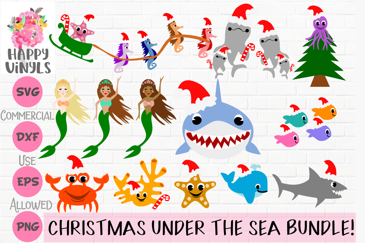 Christmas Under The Sea Bundle! Mermaids, Sharks, Much More! example image 1