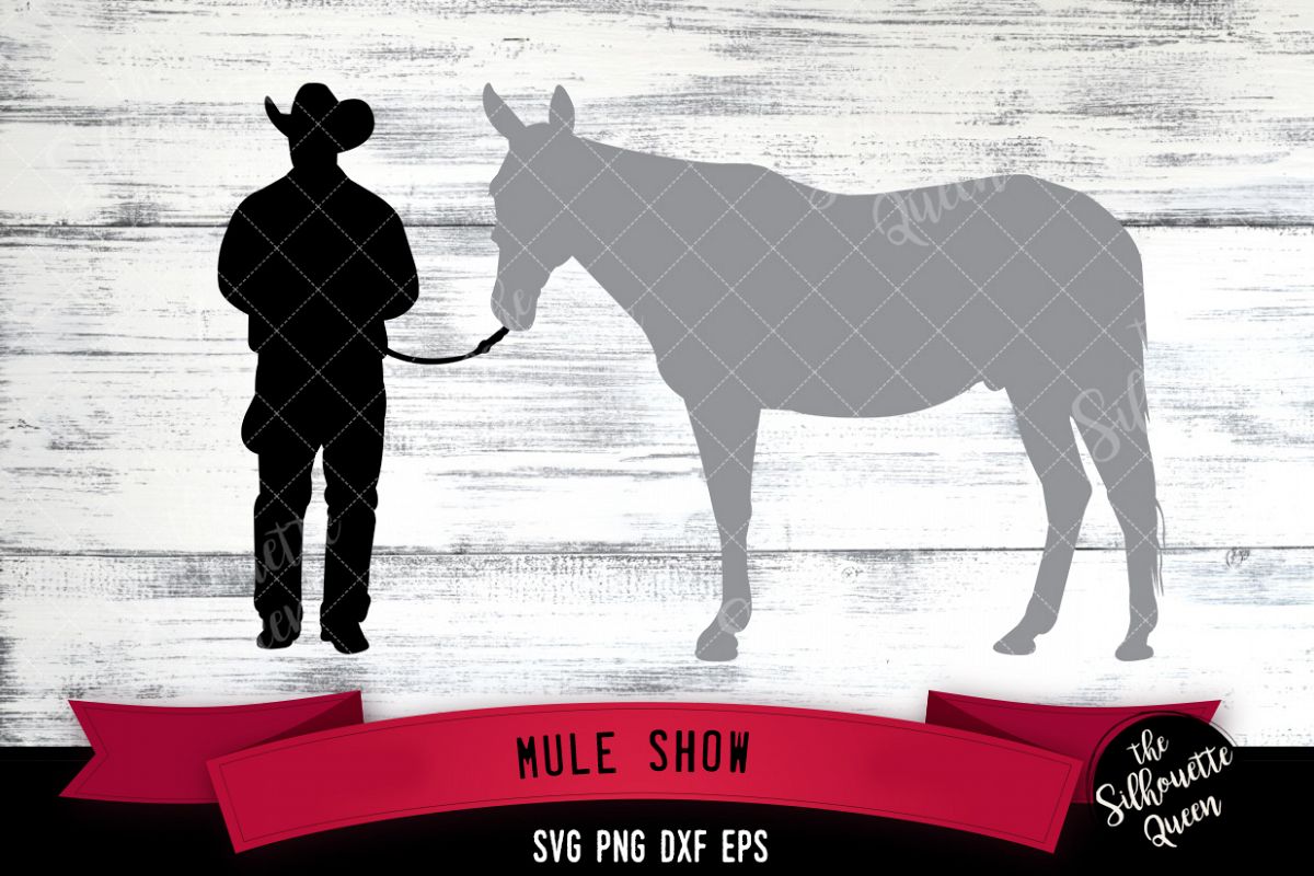Mule show svg file, livestock show svg cut file example image 1