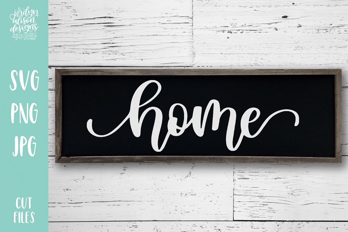 Home, Hand Lettered SVG Cut File for the House example image 1