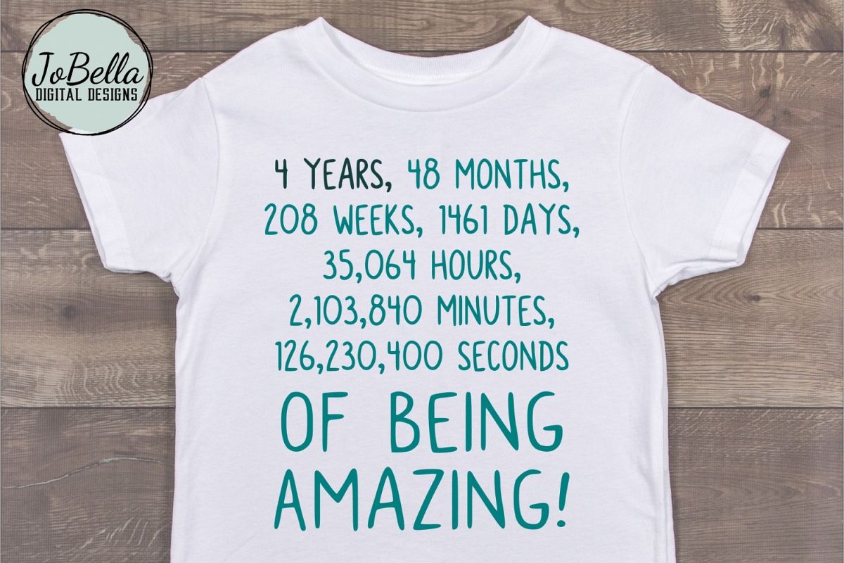Fourth Birthday SVG and Sublimation PNG example image 1