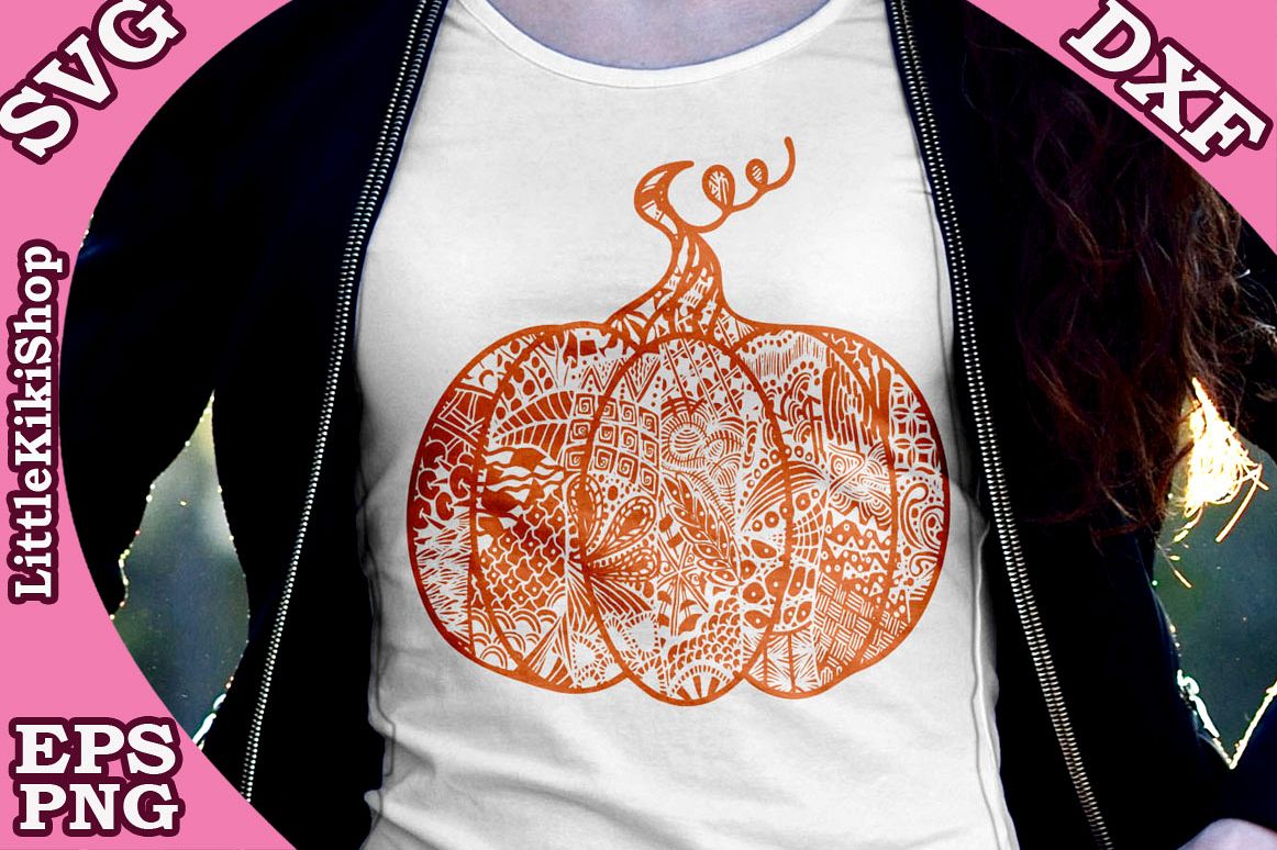 Mandala Pumpkin,Zentangle Pumpkin Svg,Thanksgiving clipart example image 1